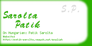 sarolta patik business card